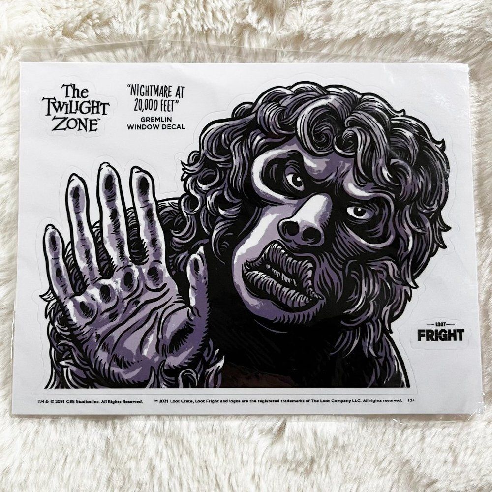 🔮 5/$25 Twilight Zone v‎ Nightmare At 20000 Feet Gremlin Window Decal